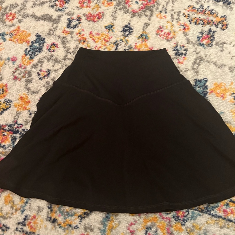 aerie Black Mini Skater Skirt